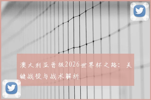 澳大利亚晋级2026世界杯之路：关键战役与战术解析